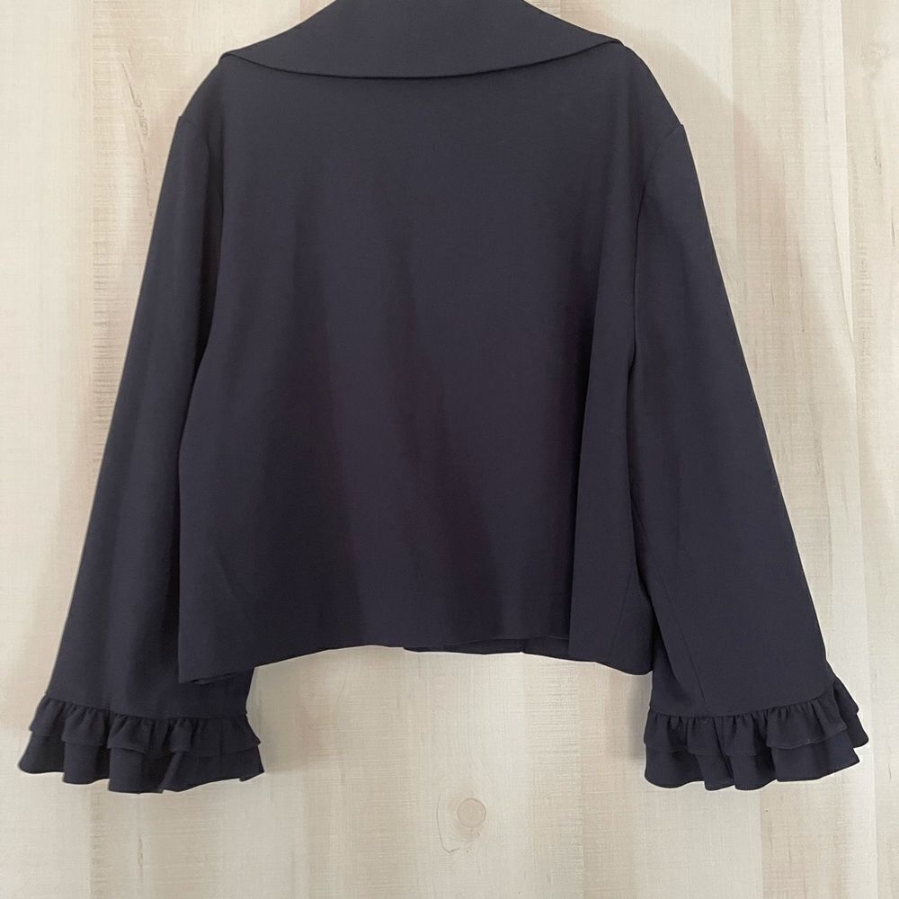 NWT Julie Brown NYC navy blazer jacket with ruffle at wrist, size XL - Picture 10 of 14